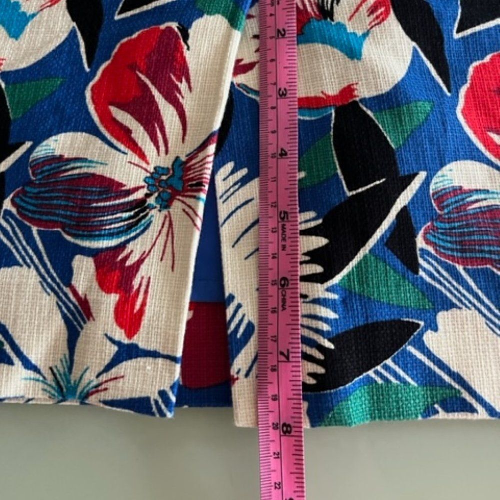 J. Crew Floral Pencil Skirt - Blue and Red - Picture 6 of 15